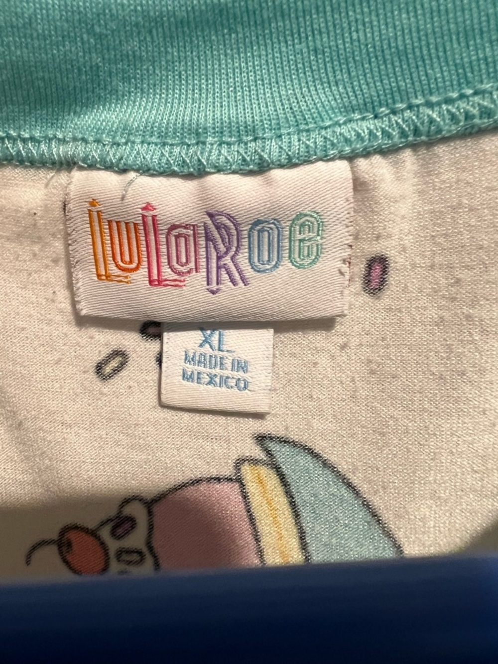 Ice Cream Sundae Print Ringer Tee - Turquoise Trim - Picture 2 of 7